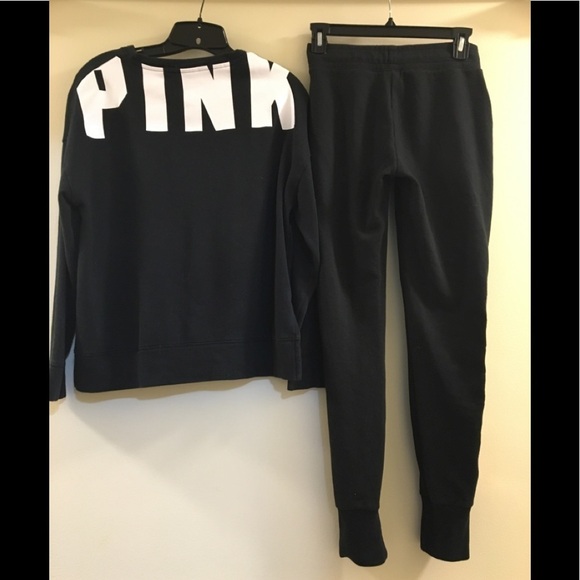 44. Pink Victoria Secret Sweatshirt Jogger Set XS - Picture 1 of 10